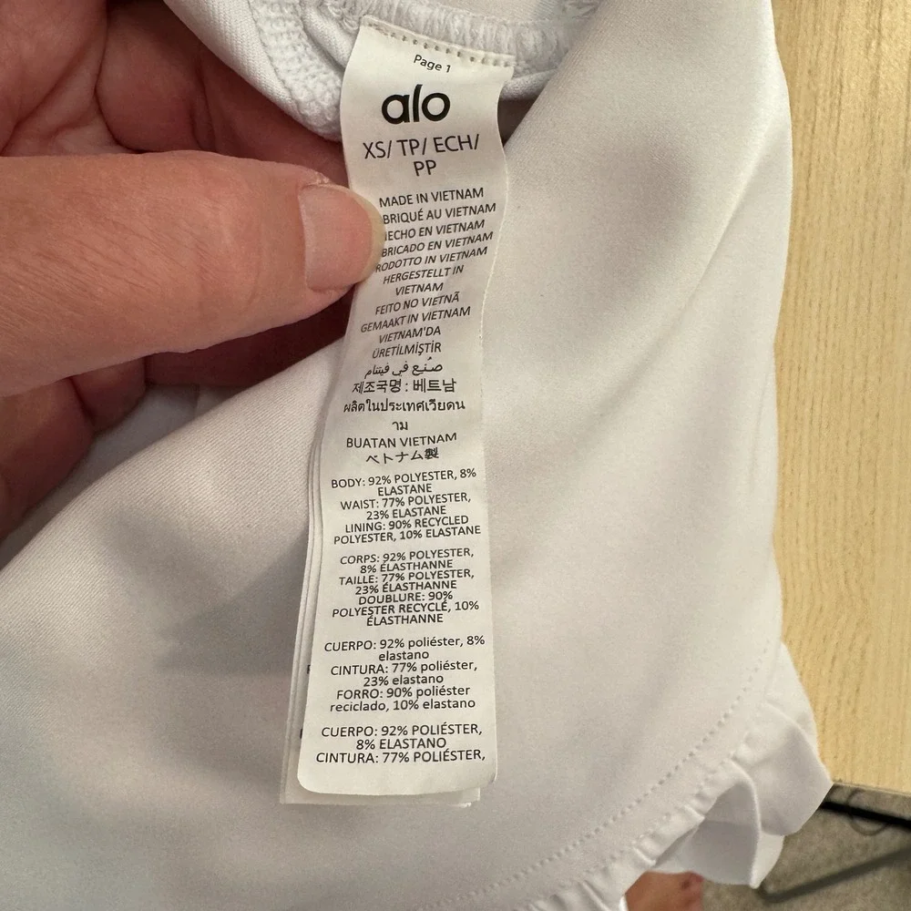 Alo Yoga Grand Slam Pleated Skirt White XS Tennis/Golf Mini Skirt W1403R